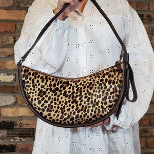Kate Spade smile leopard calf hair small shoulder bag NWT AUTHENTIC Brown